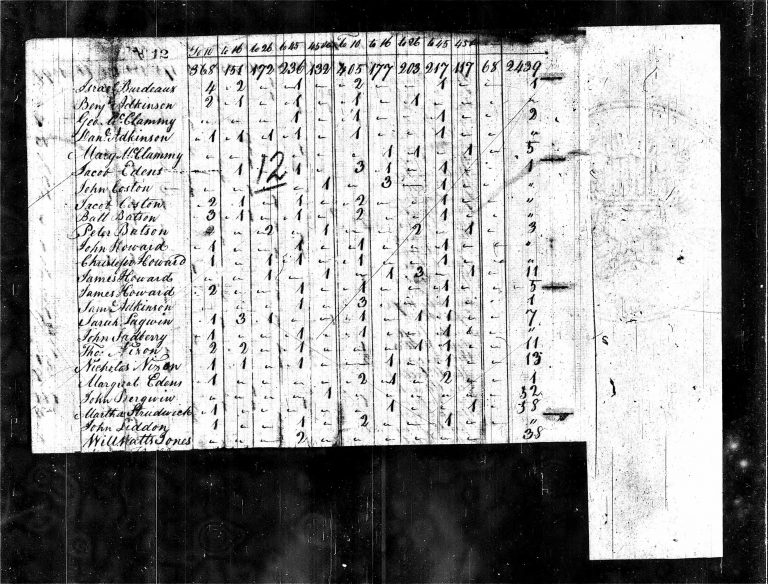 1800 Census New Hanover County Poplar Grove Plantation